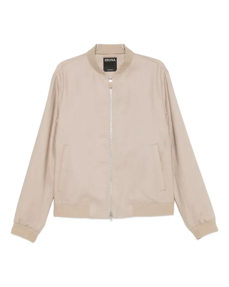 Ermenegildo Zegna zip-up bomber jacket - Nude Nude