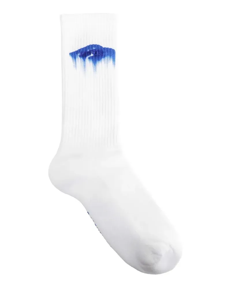 Balenciaga Wet Brush Socken mit Grafik - Weiß Weiß