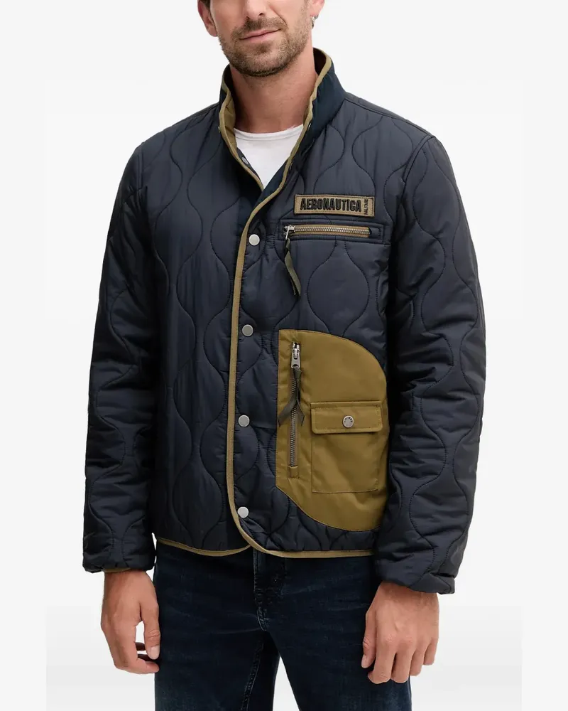 Aeronautica Militare quilted patch jacket - Blau Blau
