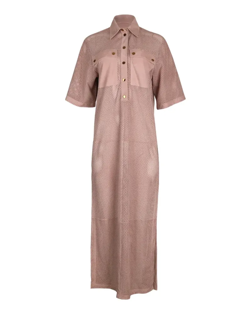 Michael Kors perforated-leather maxi dress - Rosa Rosa