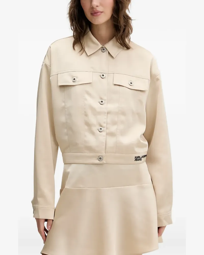 Karl Lagerfeld Jacke aus Satin mit Cut-Out - Nude Nude