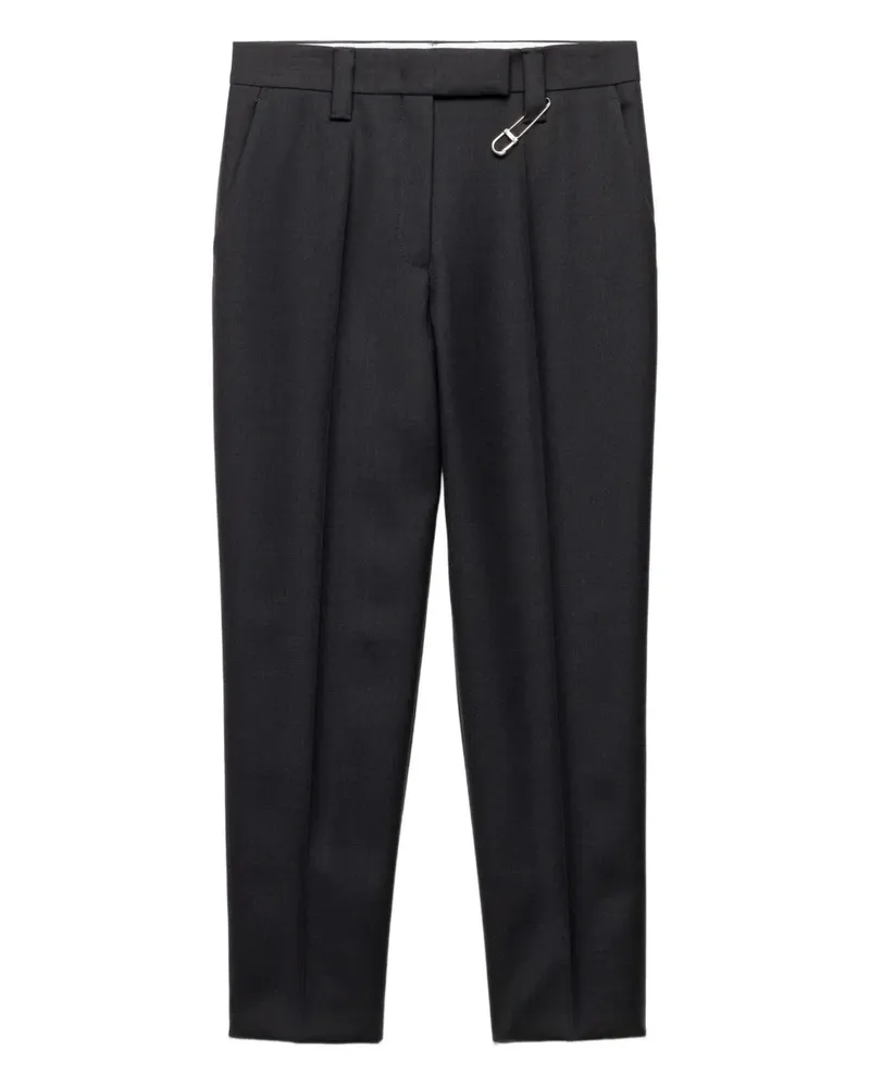 Prada safety-pin gabardine trousers - Grau Grau