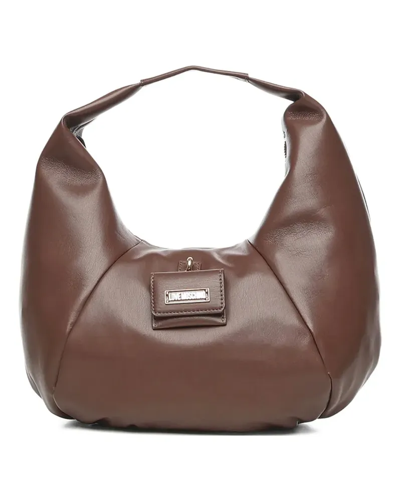 Moschino logo-plaque tote bag - Braun Braun