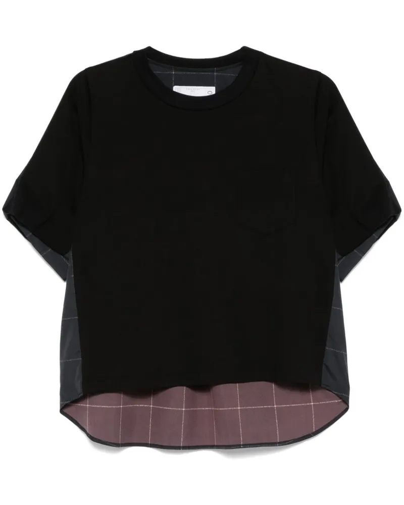 Sacai T-Shirt in Colour-Block-Optik - Schwarz Schwarz