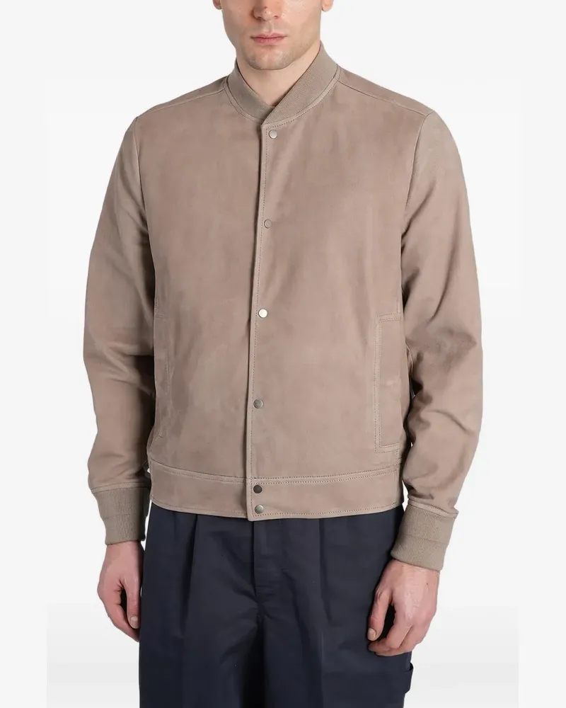 Salvatore Santoro suede bomber jacket - Nude Nude