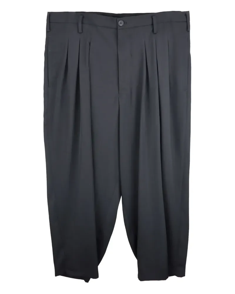 Yohji Yamamoto Wollhose mit Falten - Grau Grau