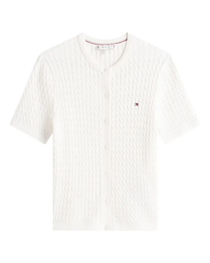 Tommy Hilfiger cable-knit short-sleeve cardigan - Weiß Weiß