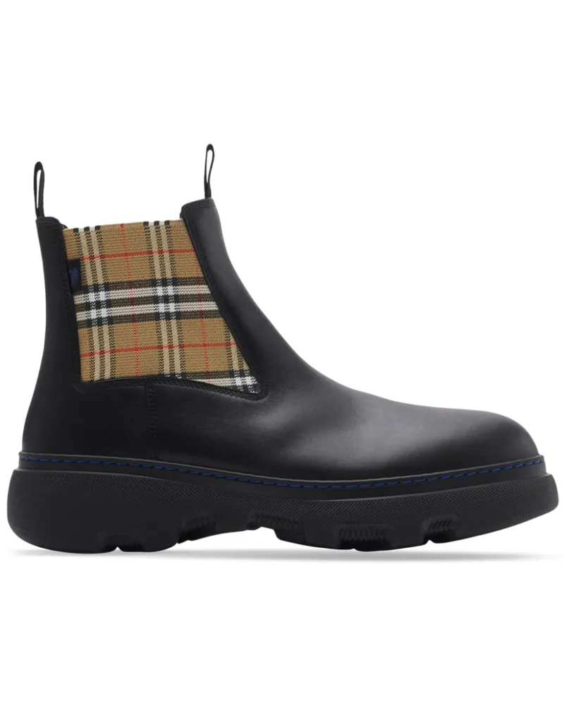 Burberry Stiefel mit Karomuster - Schwarz Schwarz