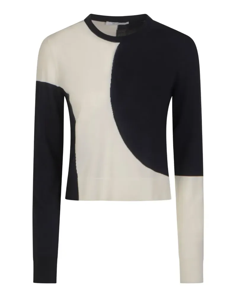 Max Mara Pullover in Colour-Block-Optik - Weiß Weiß