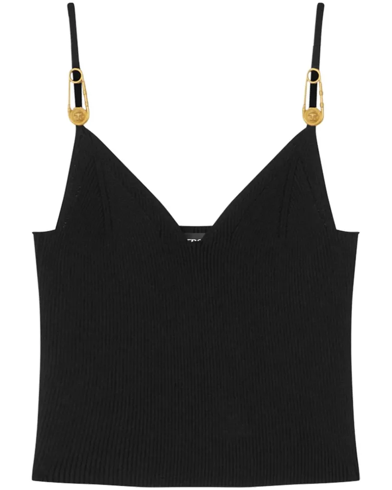 Versace Safety Pin Cropped-Top - Schwarz Schwarz
