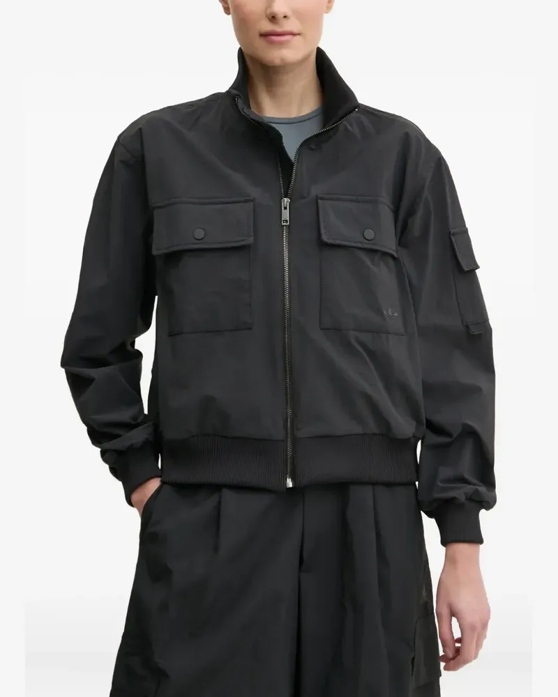 adidas Bomberjacke mit Klappentasche - Schwarz Schwarz
