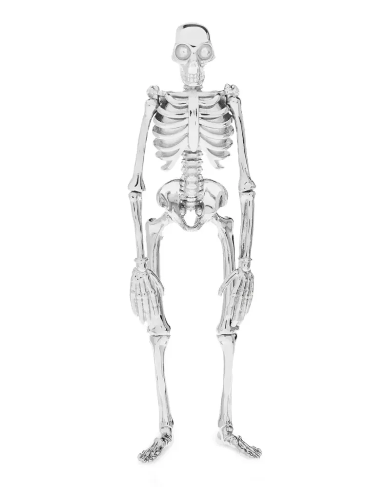 Alexander McQueen skeleton motif brooch - Silber Silber