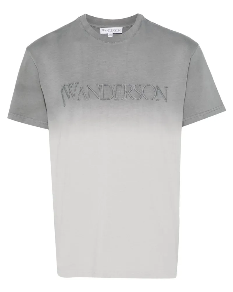 J.W.Anderson Farbverlauf-T-Shirt mit Logo-Stickerei - Grau Grau