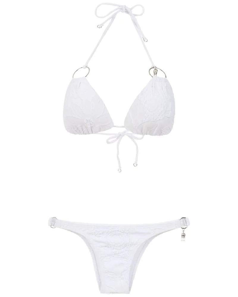 Amir Slama Bikini mit Metallic-Effekt - Weiß Weiß