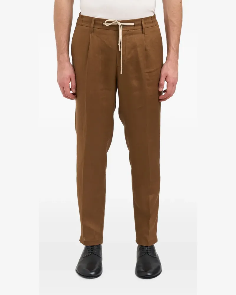 Daniele Alessandrini pleated drawstring-fastening trousers - Braun Braun
