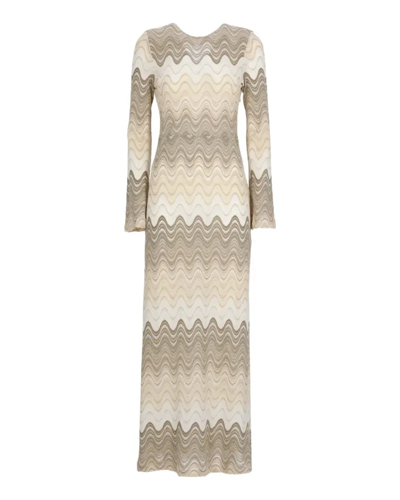 MC2 Saint Barth chevron-knit midi dress - Nude Nude