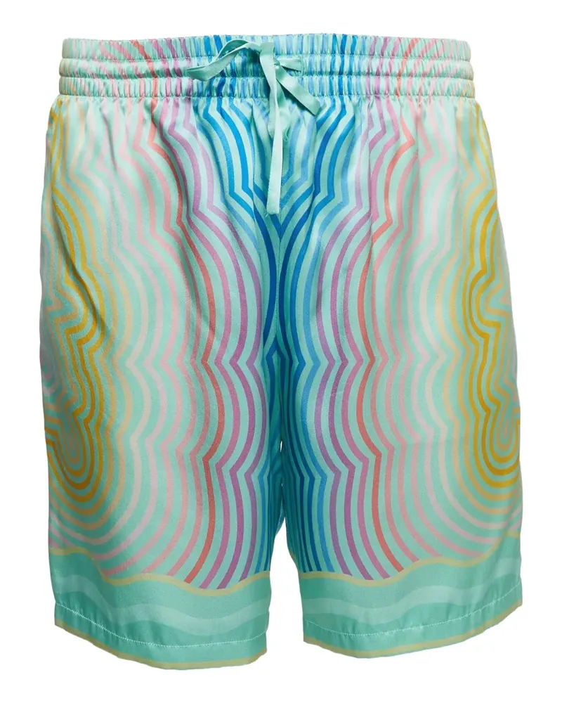 Casablanca Paris Pre-owned Shorts mit Wellenmuster - Blau Blau