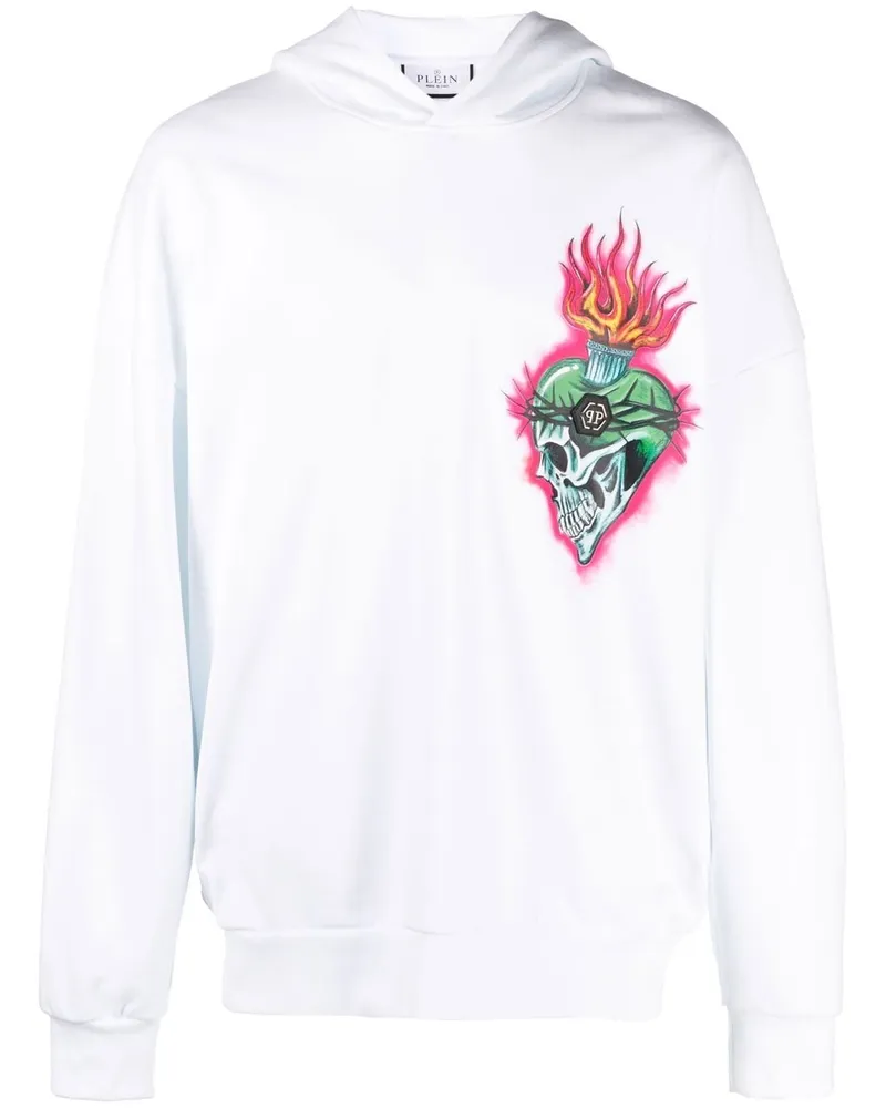 Philipp Plein Hoodie mit Love Tattoo-Print - Weiß Weiß