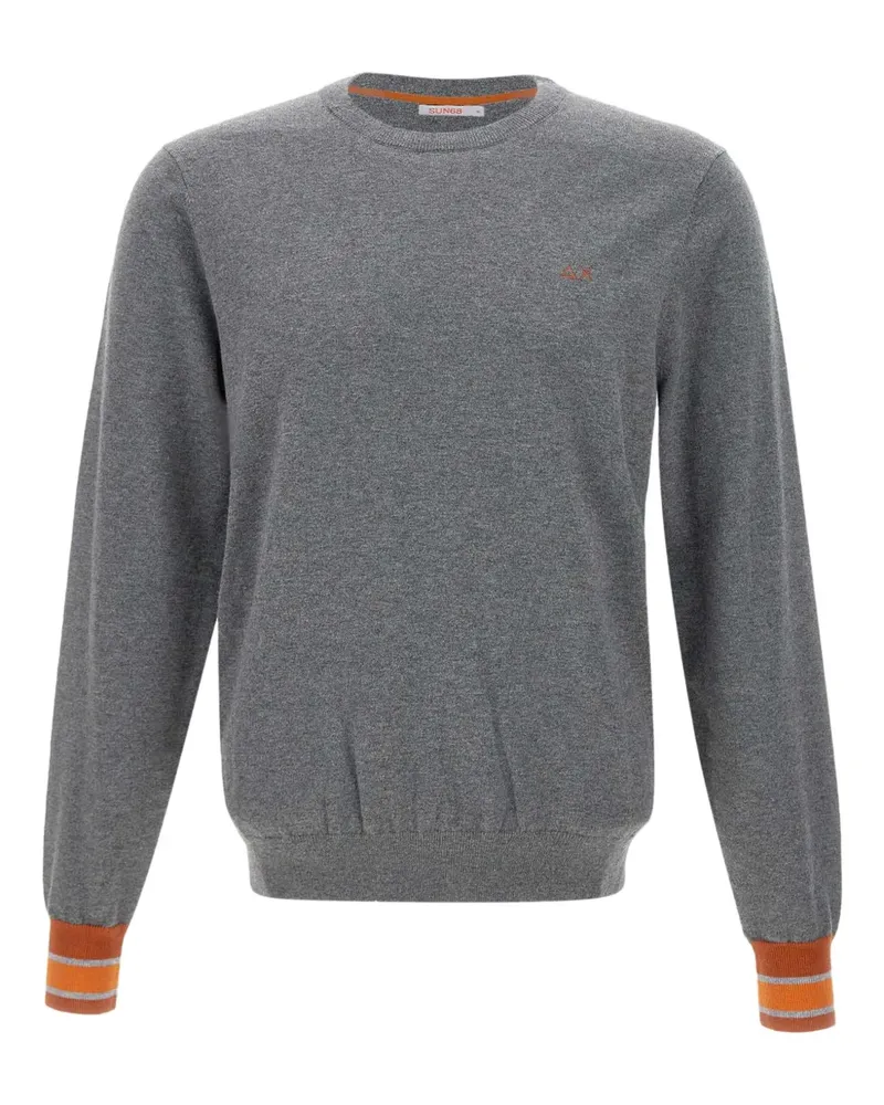 Sun68 embroidered-logo ribbed-texture sweater - Grau Grau