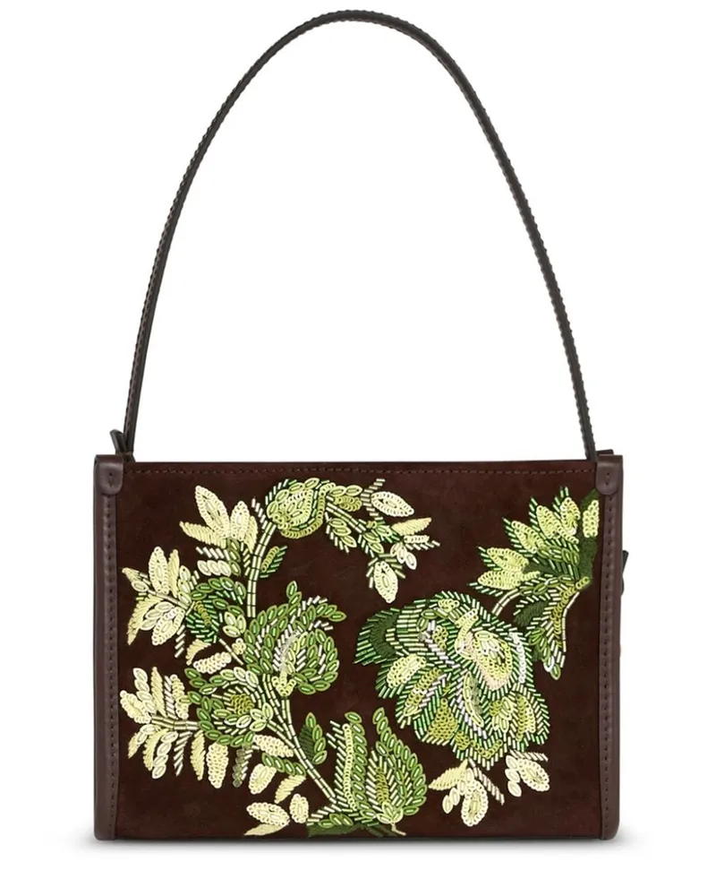 Etro Bestickte Clutch aus Wildleder - Braun Braun