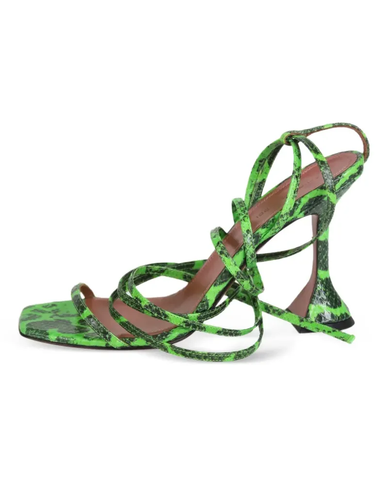 Amina Muaddi Sandalen in Schlangenleder-Optik - Grün Grün