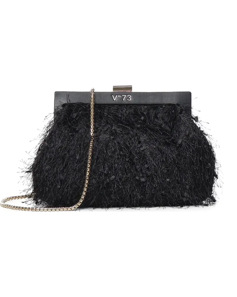 V°73 Clutch mit Feder-Effekt - Schwarz Schwarz