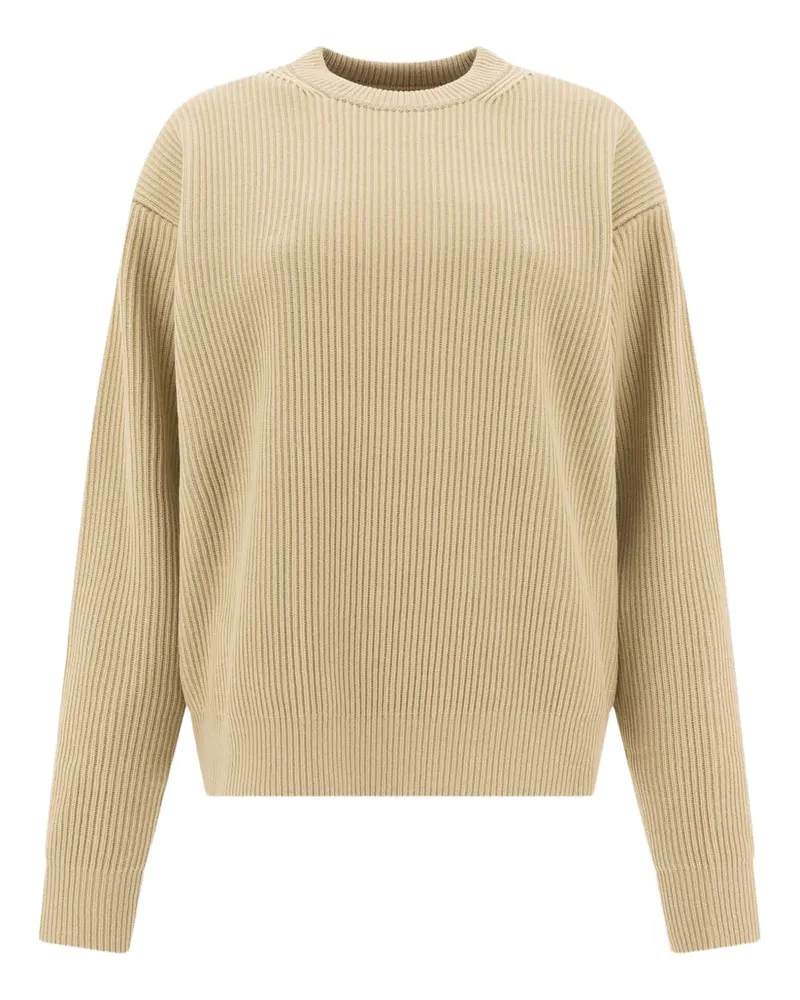AURALEE Gerippter Pullover - BEIGE Beige