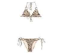 Wanderlust Bikini mit Zebramuster - Braun