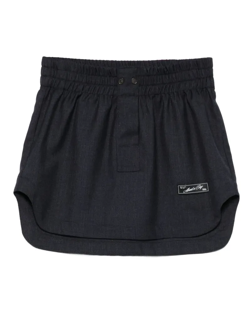 Erika Cavallini Minirock mit Logo-Patch - Blau Blau