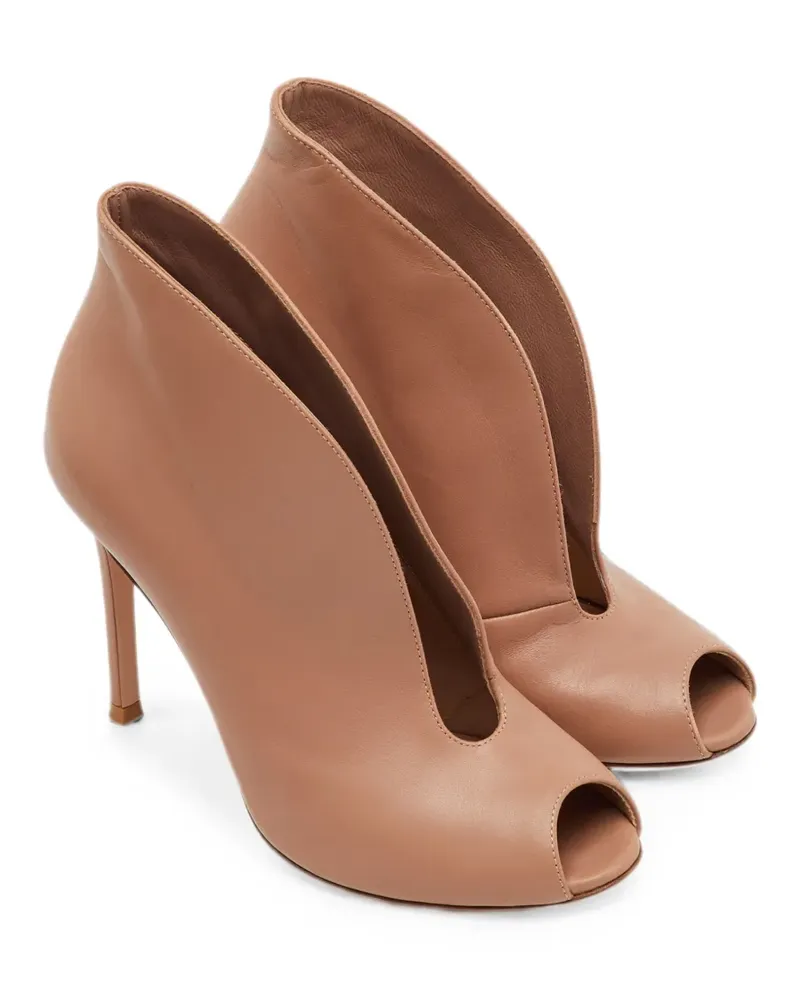 Gianvito Rossi Vamp peep-toe ankle boots - Nude Nude