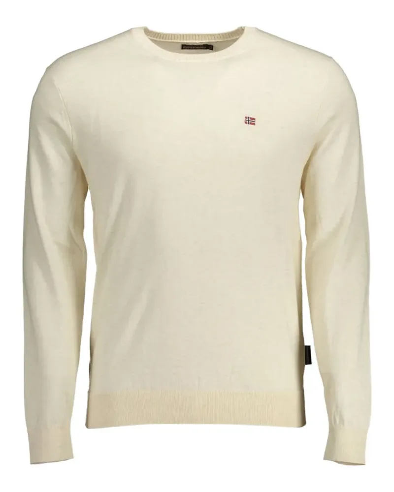 Napapijri crew neck logo-patch sweater - Nude Nude