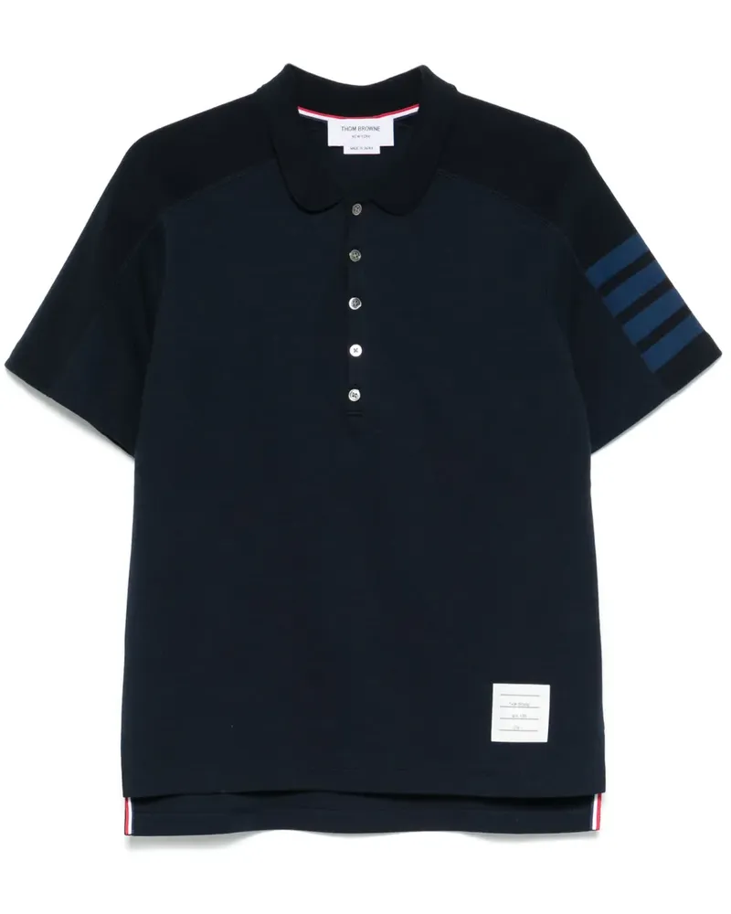 Thom Browne Poloshirt mit Logo-Streifen - Blau Blau