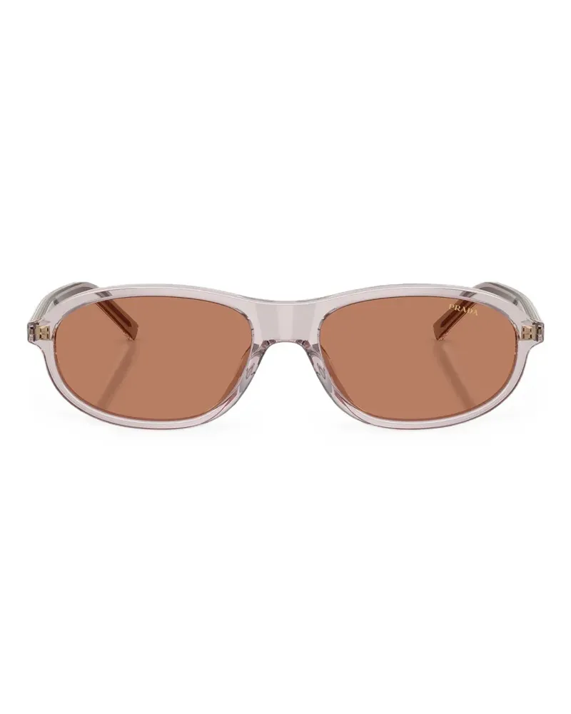 Prada Sonnenbrille mit ovalem Gestell - Nude Nude