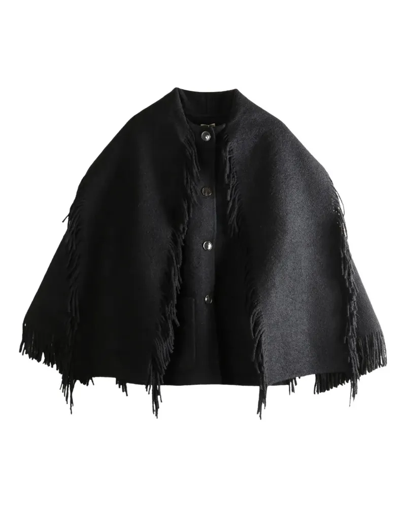 Totême fringe button jacket - Schwarz Schwarz