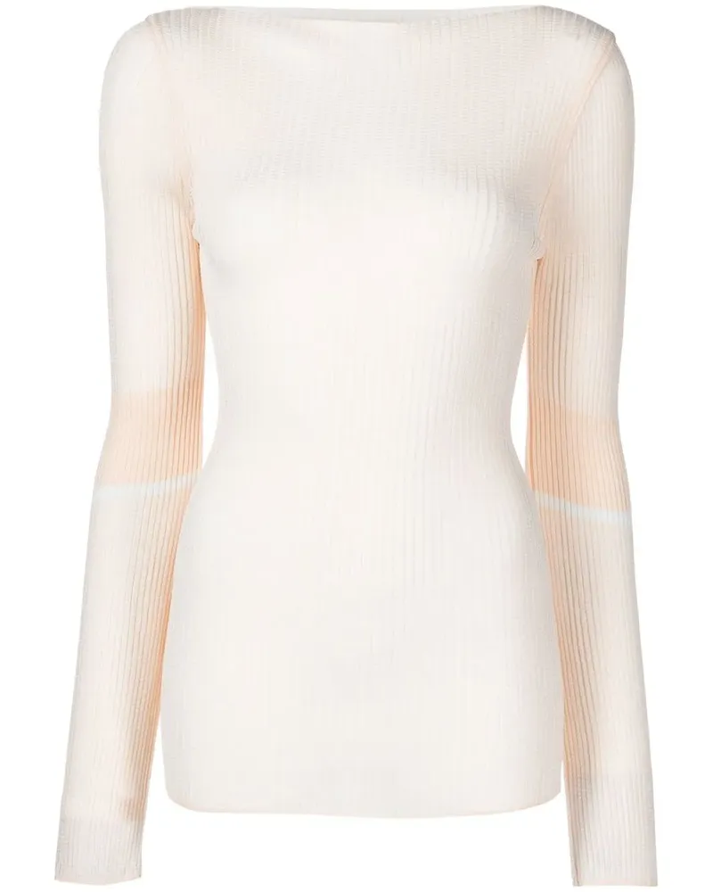 LOW CLASSIC Geripptes Strickoberteil - Nude Nude