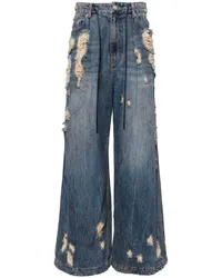 JUUN.J Oil-Washed Wide-Leg-Jeans Blau