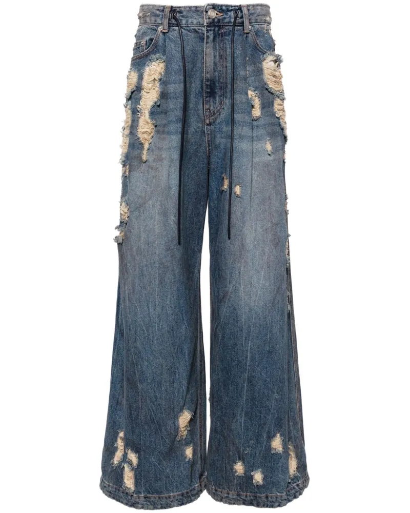 JUUN.J Weite Jeans im Distressed-Look Blau