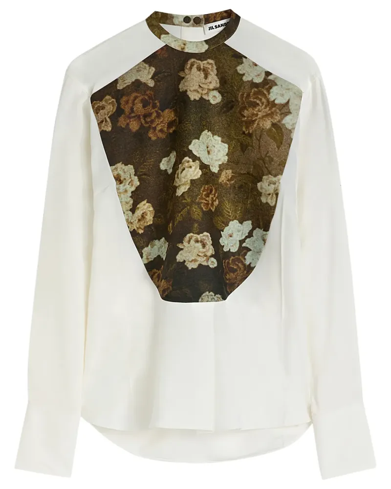 Jil Sander Hemd mit Blumen-Print - Weiß Weiß