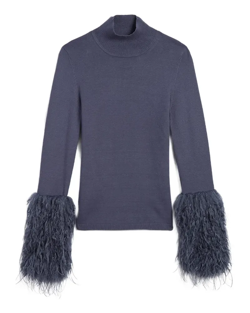 APPARIS Aspen Pullover mit Ärmelbündchen aus Faux Fur - Blau Blau
