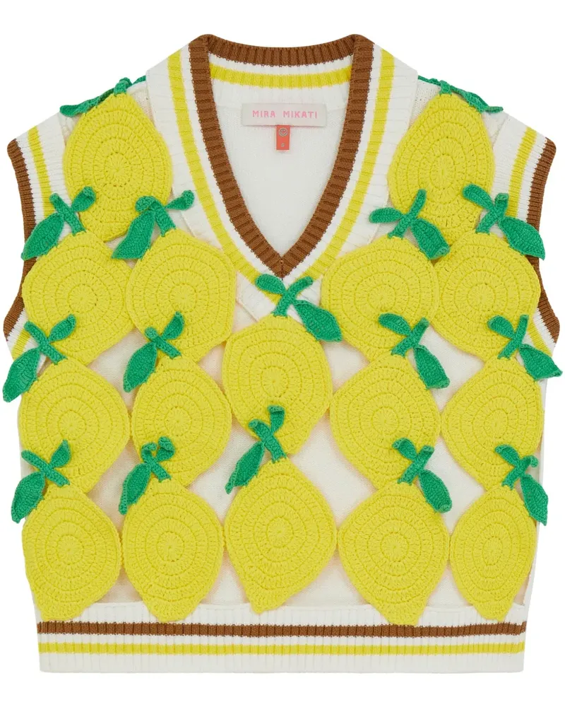 Mira Mikati Gehäkelte Weste - Gelb Gelb