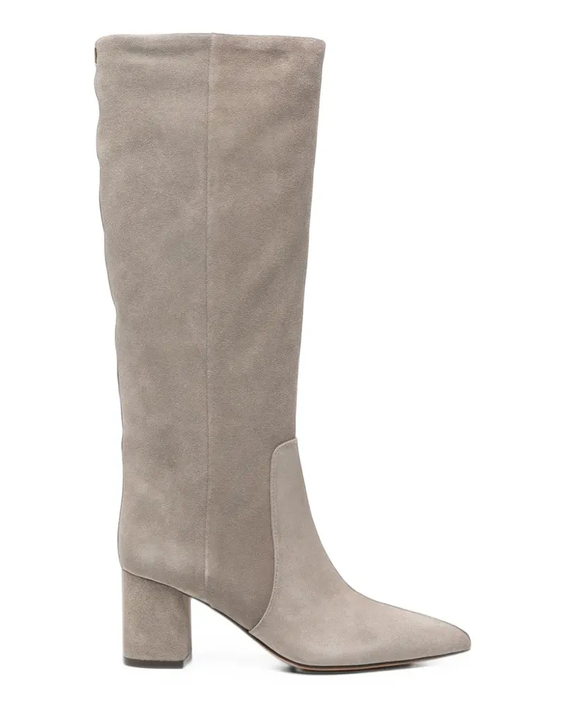 Twin-Set suede pointed-toe boots - Grau Grau