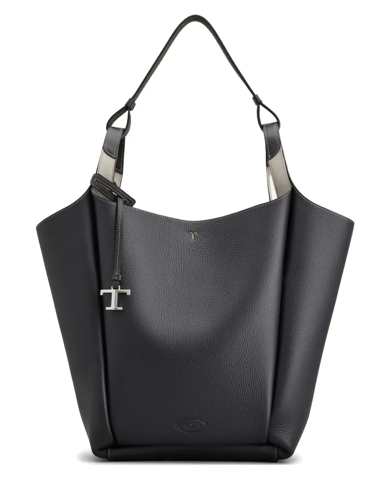 TOD'S Mittelgroße Eva Beuteltasche - Schwarz Schwarz