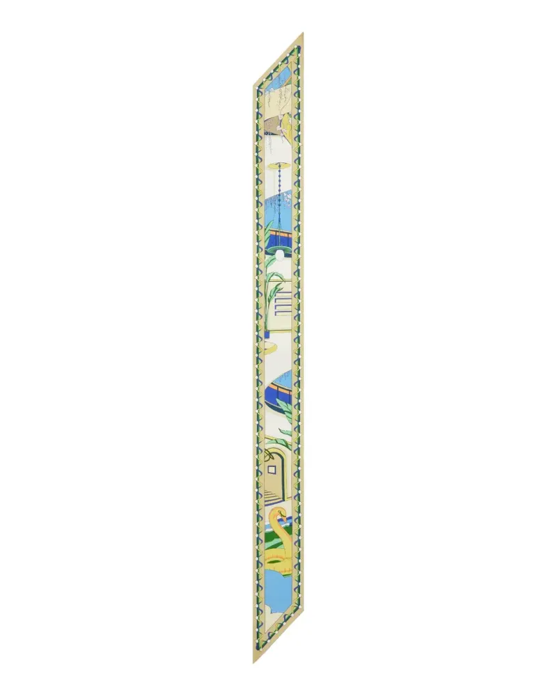 Tory Burch Schal aus Seide mit grafischem Print - Grün Grün