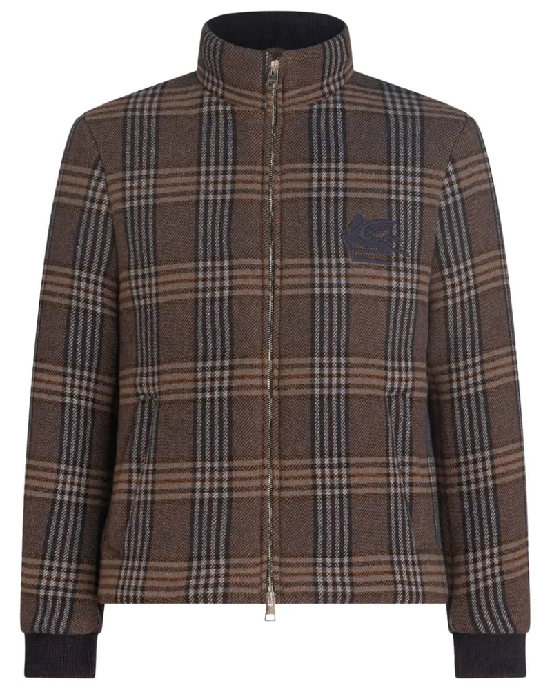 Etro Gefütterte Jacke mit Karomuster - Braun Braun