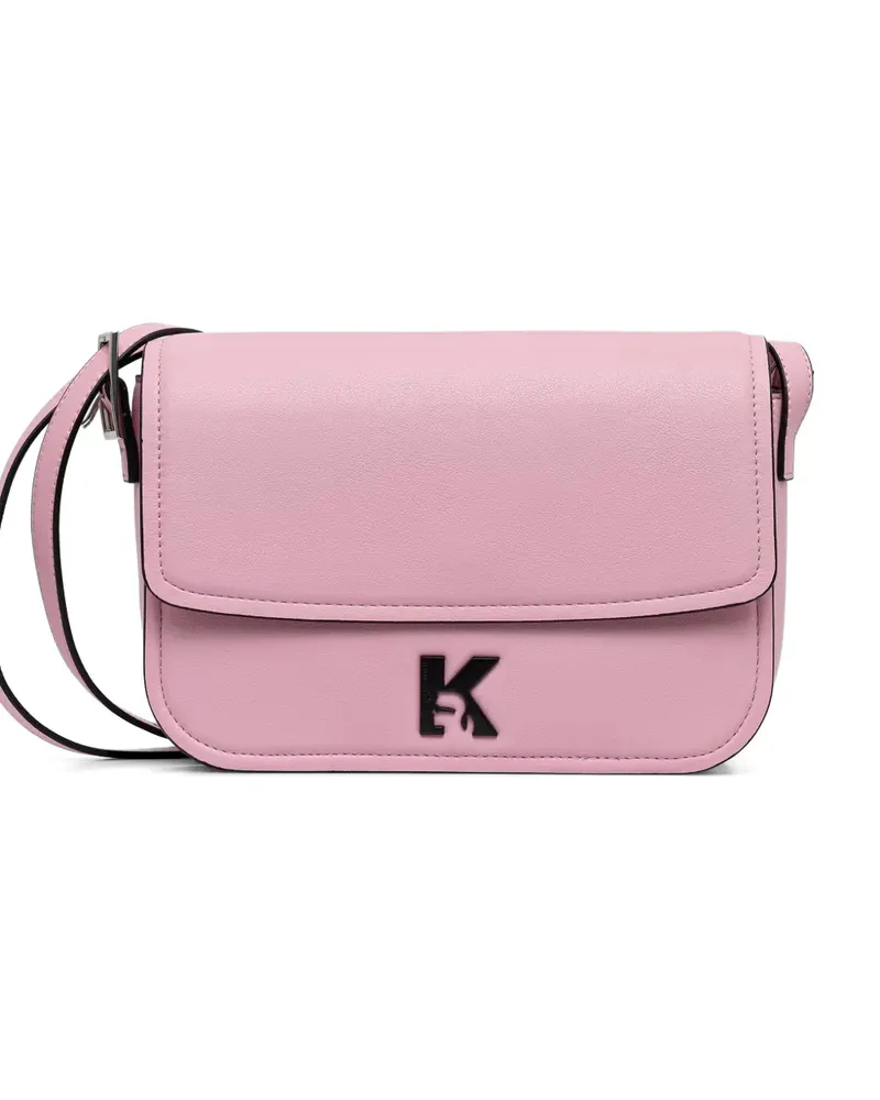 Karl Lagerfeld logo-plaque crossbody bag - Rosa Rosa