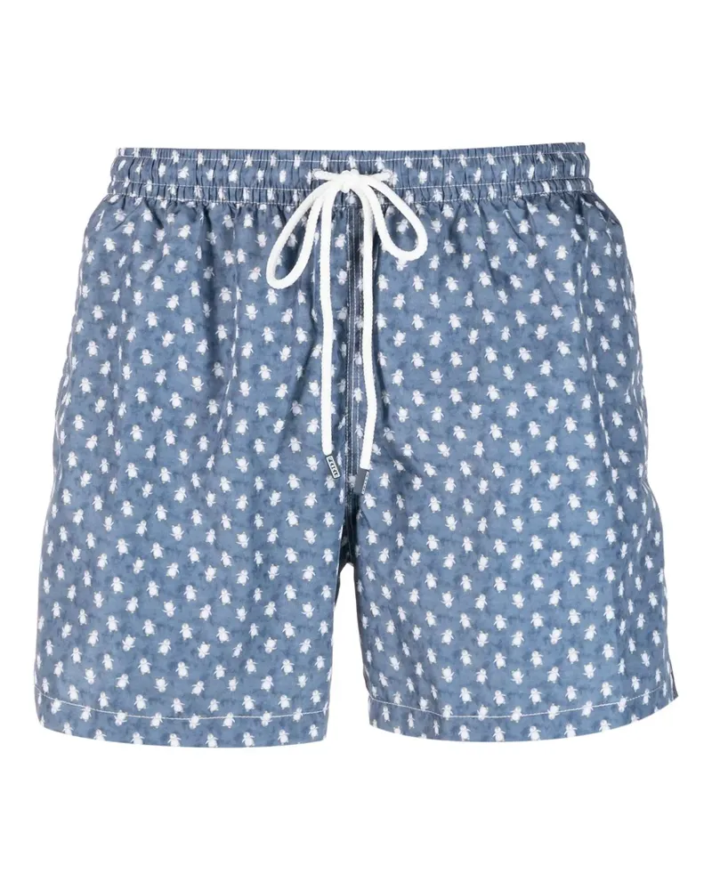 Fedeli Badeshorts mit Pinguin-Print - Blau Blau