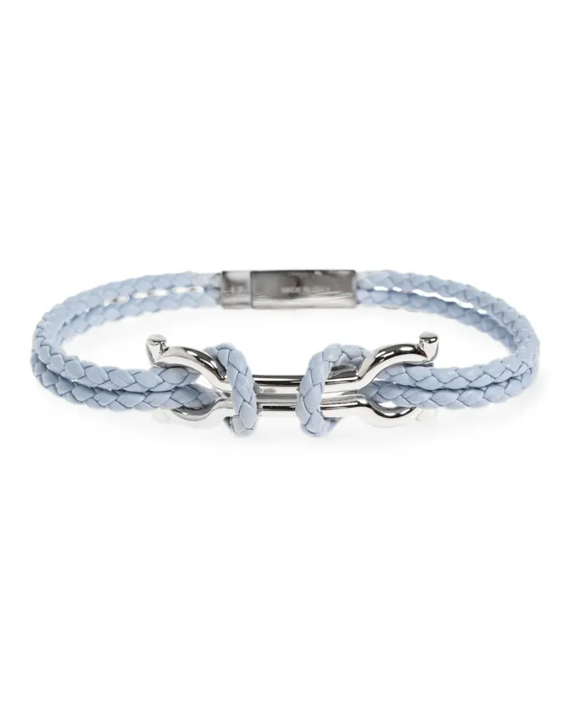 Ferragamo Gancini braided leather bracelet - Blau Blau
