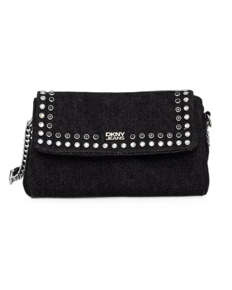 DKNY stud-embellished denim shoulder bag - Schwarz Schwarz