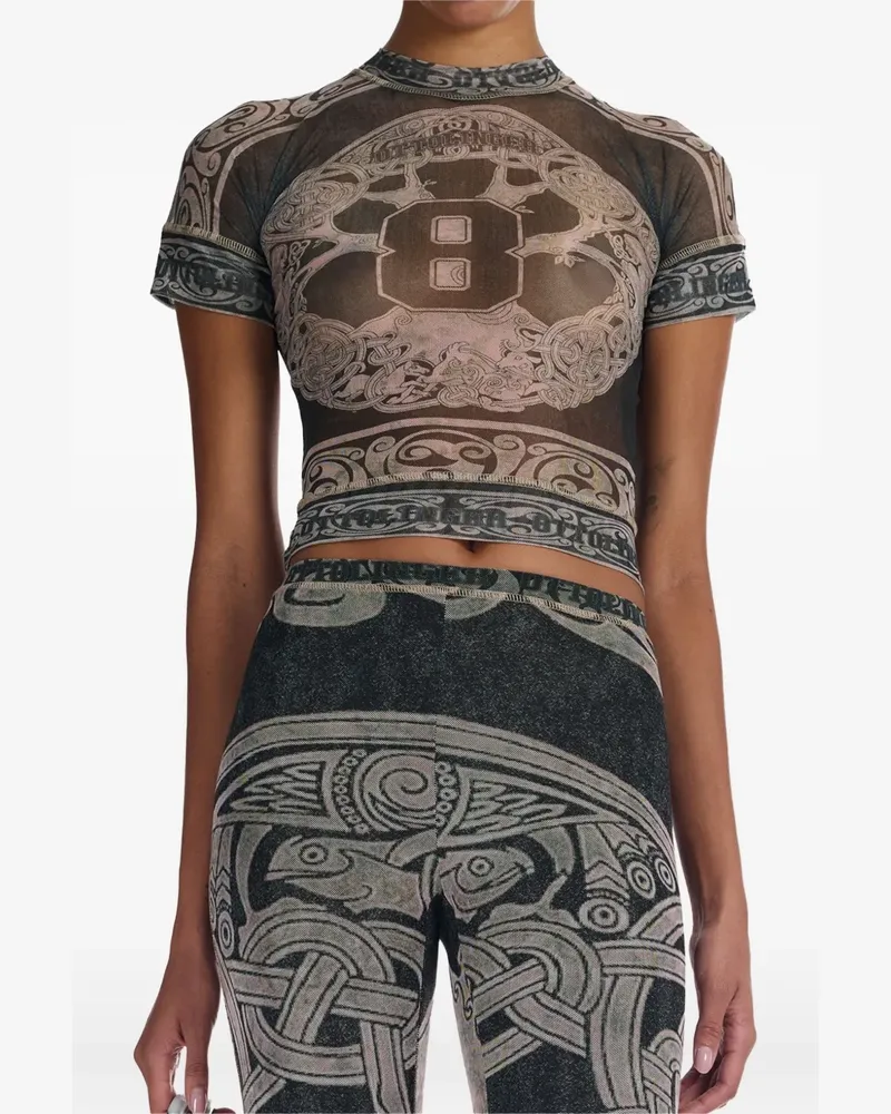 OTTOLINGER Tree of Life T-Shirt aus Mesh - Schwarz Schwarz