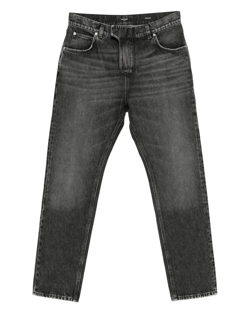 Balmain Jeans mit Logo-Patch - Grau Grau